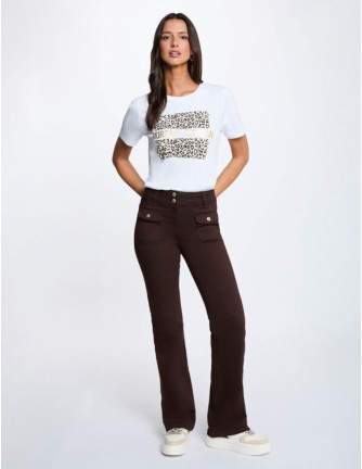Pantalon Morgan Poleme bootcut marron 2