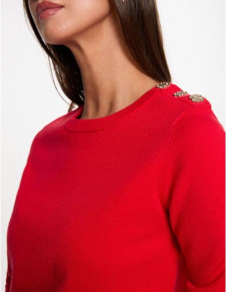 Jersey Morgan Mkisso rojo cuello redondo