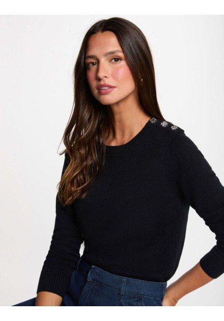 Jersey Morgan Mkisso negro detalle botones Jersey Morgan Mkisso negro detalle botones