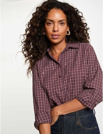 Camisa Morgan Cecosa de cuadros con strass