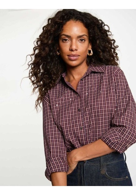 Camisa Morgan Cecosa de cuadros con strass