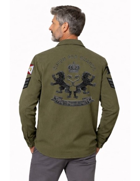 Sobrecamisa Lasal Guards kaki espalda