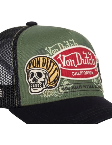Gorra Von Dutch Patches 05 verde+negra rejilla