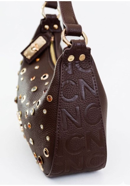 Bolso Noco góndola cristales marron lateral