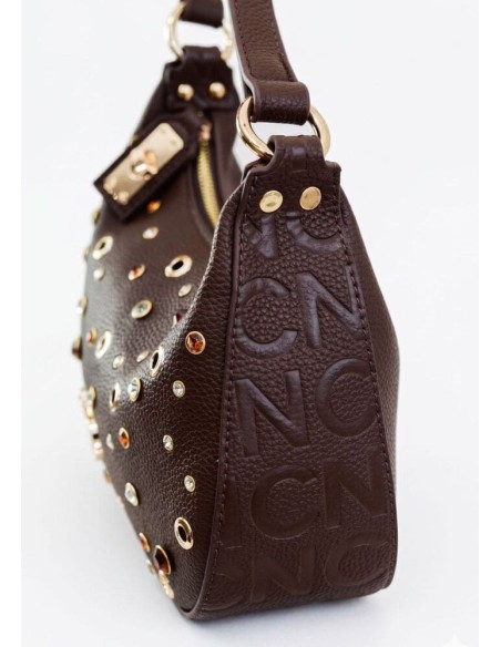 Bolso Noco góndola cristales marron lateral