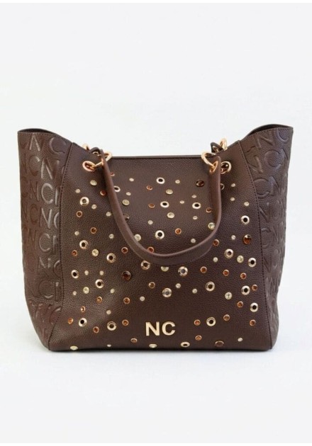 Bolso Noco tote cristales marrón Bolso Noco tote cristales marrón