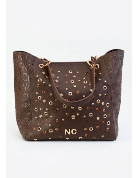 Bolso Noco tote cristales marrón