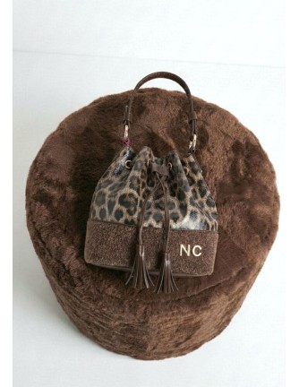 Bolso Noco bombonera leopardo pelo