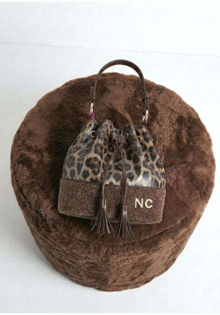 Bolso Noco bombonera leopardo pelo
