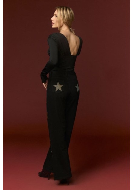 Jeans Minueto Thames negro estrellas