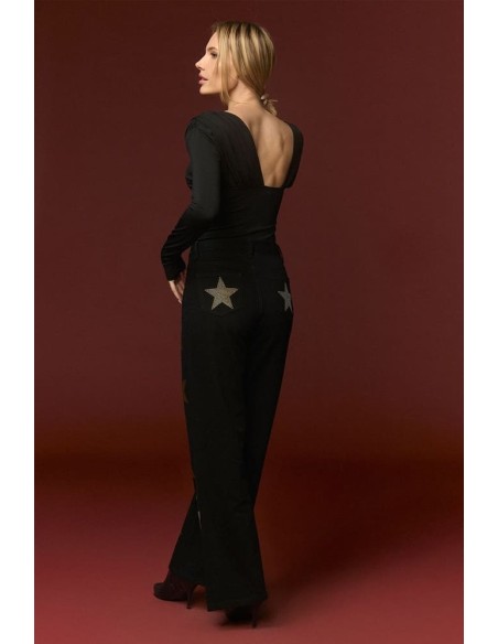 Jeans Minueto Thames negro estrellas
