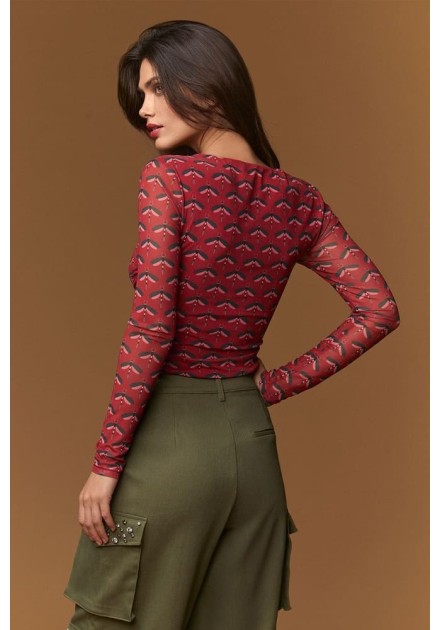 Top Minueto Red Dragonfly manga larga Top Minueto Red Dragonfly manga larga