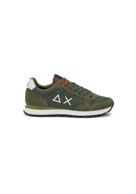 Sneakers Sun 68 Tom Solid verde militar, vista lateral Sneakers Sun 68 Tom Solid verde militar, vista lateral