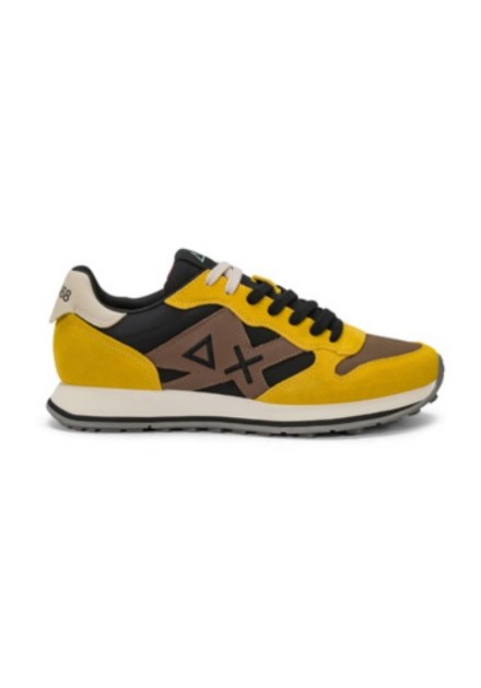 Sneakers Sun 68 Jaki 2.0 bicolor amarillo y marrón, vista lateral Sneakers Sun 68 Jaki 2.0 bicolor amarillo y marrón, vista lateral