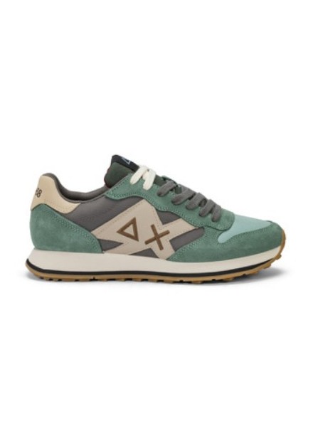 Sneakers Sun 68 Jaki 2.0 bicolor verde salvia, vista lateral Sneakers Sun 68 Jaki 2.0 bicolor verde salvia, vista lateral