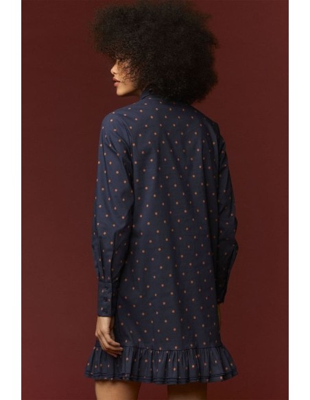 Vestido Minueto Star estampado estrellas azul marino - vista espalda