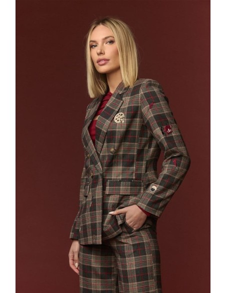 Chaqueta Minueto Westminster cuadros con parches bordados - vista lateral