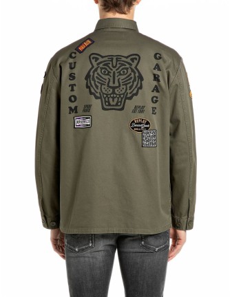 Chaqueta Replay kaki - vista frontal 2