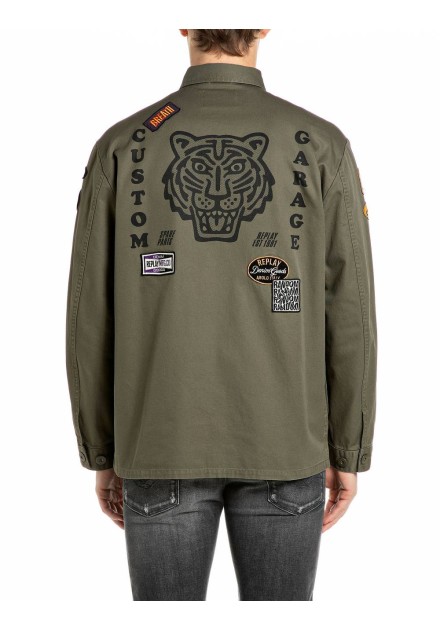 Chaqueta Replay kaki - vista trasera