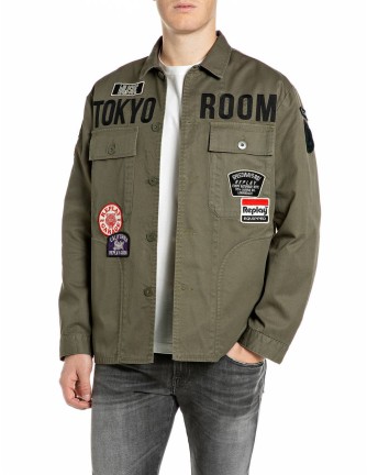 Chaqueta Replay kaki - vista frontal