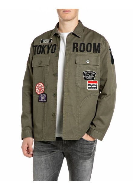 Chaqueta Replay kaki - vista frontal