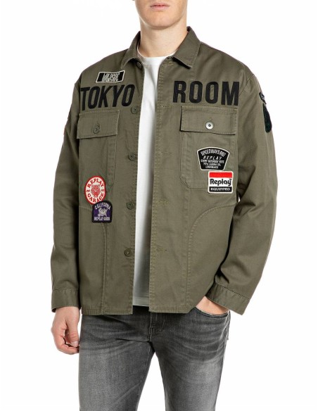 Chaqueta Replay kaki - vista frontal