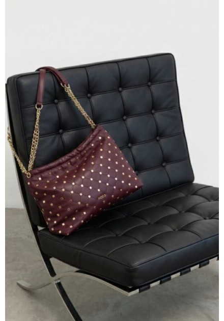 Bolso Noco saco soft tachuelas granate