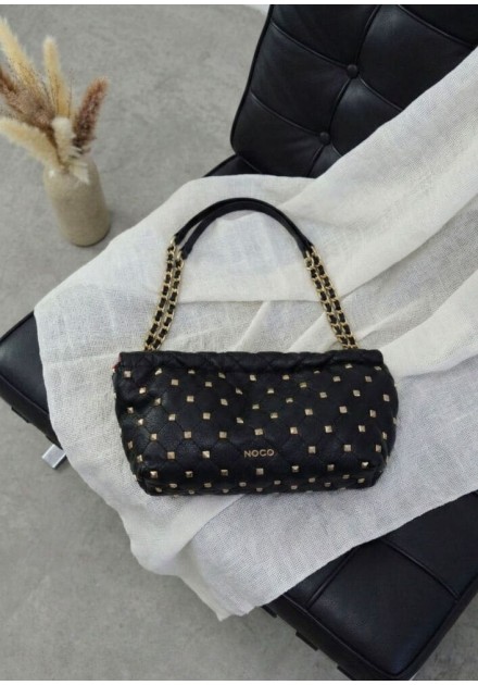Bolso Noco baguette soft tachuelas negro