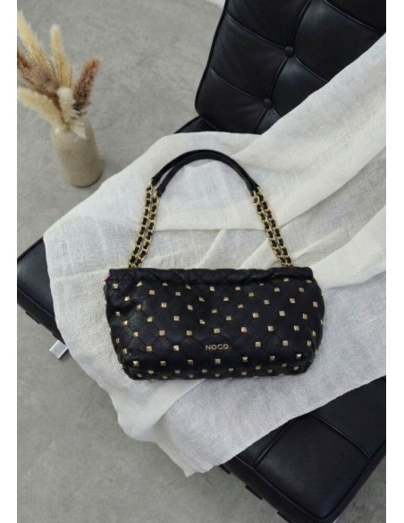 Bolso Noco baguette soft tachuelas negro