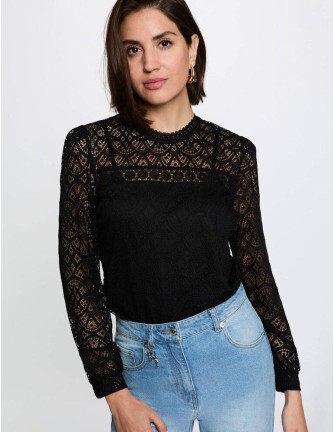 Camiseta Morgan Tyriel negra encaje