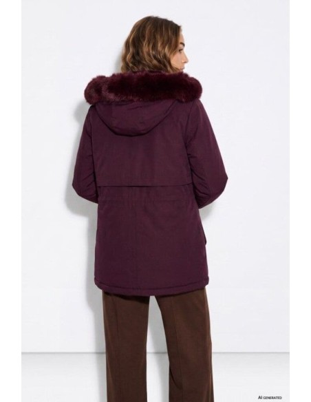 Chaqueta Tiffosi Siren granate capucha