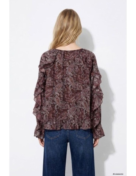 Blusa Tiffosi Termas estampado paisley oversize