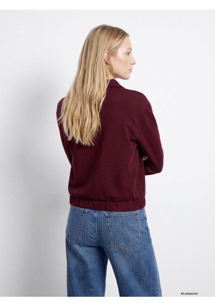 Sudadera Tiffosi Valentina granate cuello V solapa Sudadera Tiffosi Valentina granate cuello V solapa