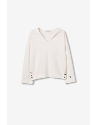 Sudadera Tiffosi Olivia blanca con capucha