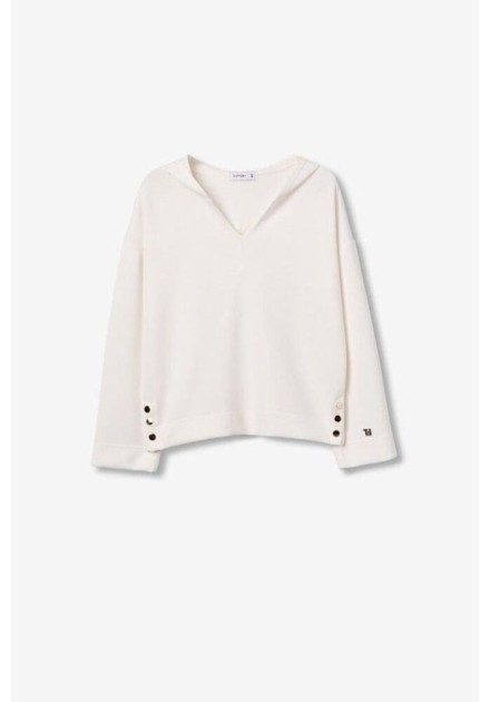 Sudadera Tiffosi Olivia blanca con capucha