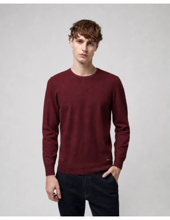Jersey Gianni Lupo granate de cuello redondo para hombre