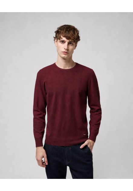 Jersey Gianni Lupo granate de cuello redondo para hombre
