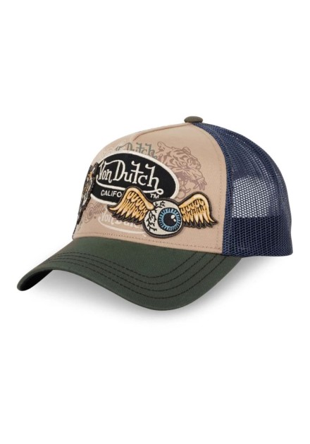 Gorra Von DutchPatches 07 beig visera verde Gorra Von DutchPatches 07 beig visera verde