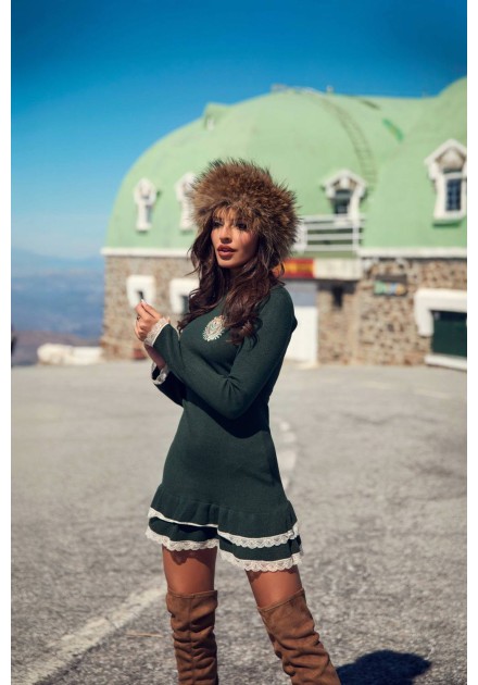 Vestido Oaklyn Camaleónica by Capriche verde con volantes de encaje - imagen 4 Vestido Oaklyn Camaleónica by Capriche verde con volantes de encaje - imagen 4
