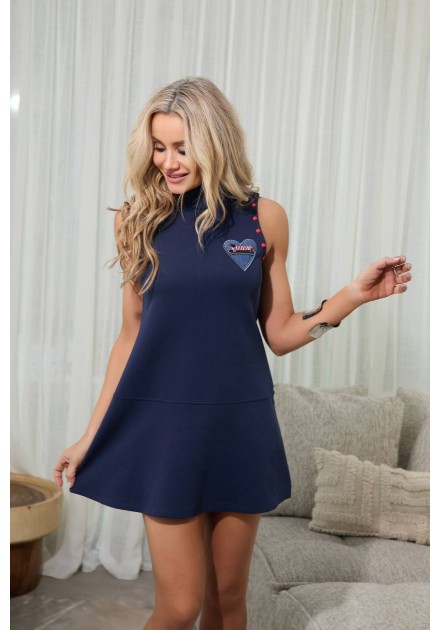 Vestido sin mangas Mounten Camaleónica by Capriche azul marino - vista frontal Vestido sin mangas Mounten Camaleónica by Capriche azul marino - vista frontal
