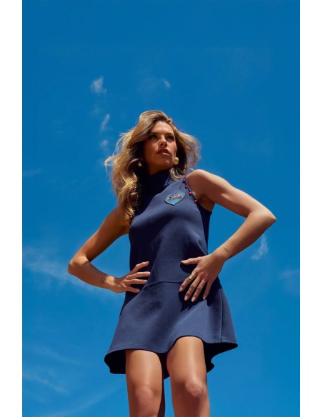 Vestido sin mangas Mounten Camaleónica by Capriche azul marino - imagen 4