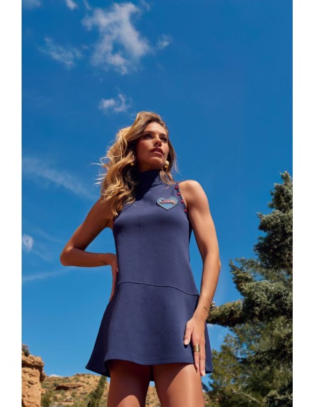 Vestido sin mangas Mounten Camaleónica by Capriche azul marino - imagen 5