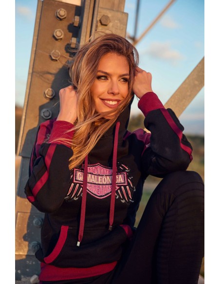 Sudadera con capucha Denali Camaleónica by Capriche negra y burdeos - imagen 7