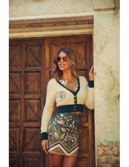 Falda estampada Frosla Camaleónica by Capriche verde y crudo - imagen 12
