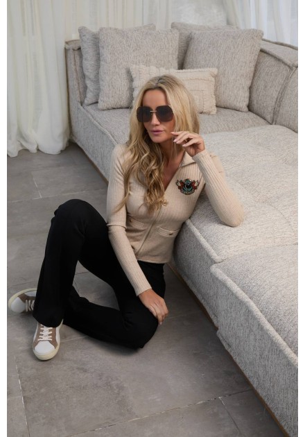 Chaqueta de punto Snowlyn Camaleónica by Capriche beige con cremallera - imagen 2 Chaqueta de punto Snowlyn Camaleónica by Capriche beige con cremallera - imagen 2