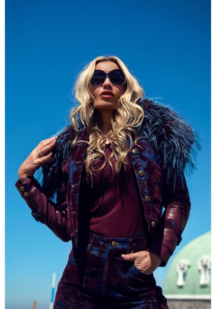 Pantalón ancho Canyon Camaleónica by Capriche estampado burdeos y azul - imagen 8 Pantalón ancho Canyon Camaleónica by Capriche estampado burdeos y azul - imagen 8