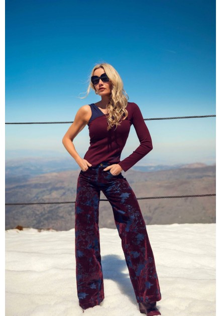Pantalón ancho Canyon Camaleónica by Capriche estampado burdeos y azul - imagen 18 Pantalón ancho Canyon Camaleónica by Capriche estampado burdeos y azul - imagen 18