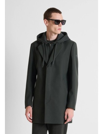 Abrigo Antony Morato verde oscuro, espalda con capucha