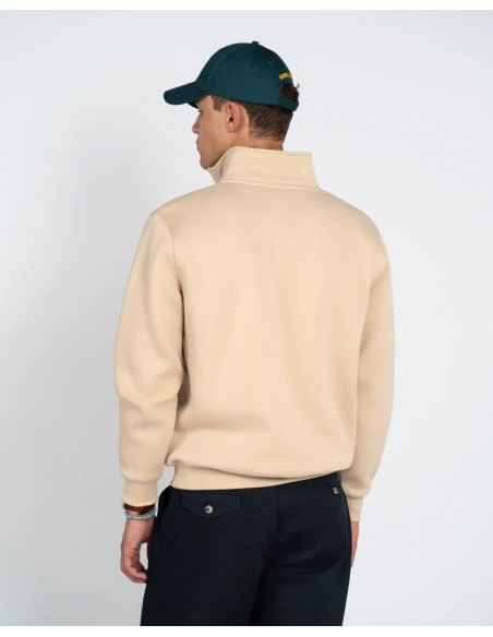 Sudadera half zip beige de Harper and Neyer, vista trasera