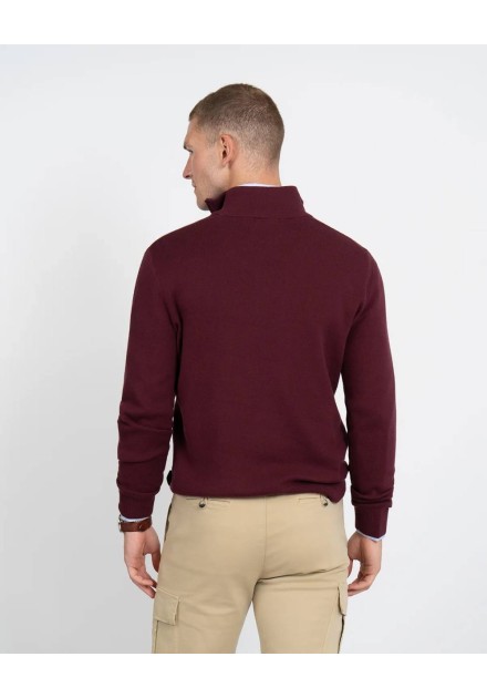 Jersey half zip granate de Harper and Neyer, vista trasera Jersey half zip granate de Harper and Neyer, vista trasera